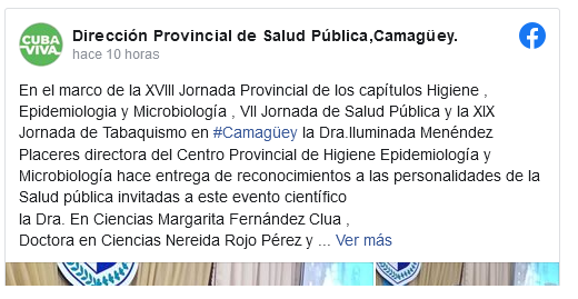 Screenshot 2023 05 30 at 09 29 54 Presentan en Camagüey investigaciones de alto impato en jornadas científicas de Salud Pública Fotos y Posts